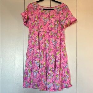 Lilly Pulitzer Pink and Green Floral Dress